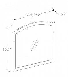  Зеркало для ванной Империал 80 белый – фотография-2